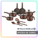 Jogo de Panelas Antiaderente 10 Peças com Utensílios e Frigideiras para Cozinha Completa