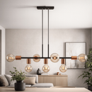 Luminária de teto Pendente Rubis para 7 Lâmpadas 68cm moderno industrial (Estilo Jabuticaba)