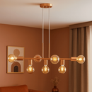 Luminária de teto Pendente Rubis para 7 Lâmpadas 68cm moderno industrial (Estilo Jabuticaba)