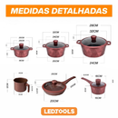 Jogo Panelas Completo 18 Peças Antiaderente Cerâmica com Acessórios Silicone