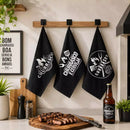 Kit Churrasco Unidades Pano de Prato Preto - GRANDE