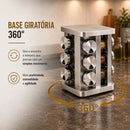 Porta Tempero Condimento Inox 12 Potes Suporte Giratório