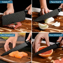 Kit Facas Cozinha 6 Peças Aço Inox Preto Cabo Amadeirado Cutelo Chef Tesoura Descascador Churrasco Gourmet