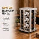 Porta Tempero Condimento Inox 12 Potes Suporte Giratório